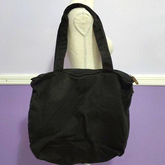 Black Multipockets Utility Boho Canvas Tote Shoulder Bag - Picture 6 of 9